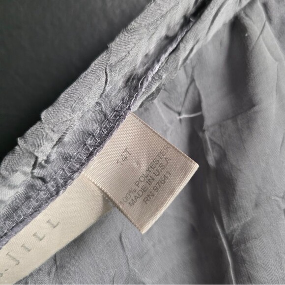 J. Jill Gray Crinkle Polyester Sz 14T Maxi Lined Skirt Festival Boho - Picture 6 of 10